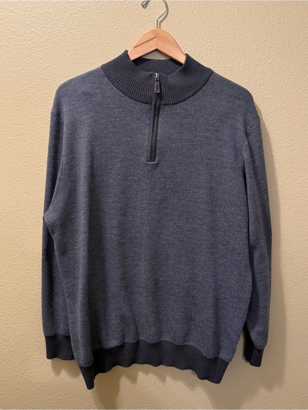 Men’s XXL TailorByrd Charcoal Gray Long Sleeve 1/4 Zip Pullover Sweater